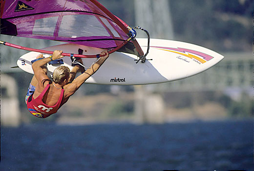 Wind Surfer in Air Closeup